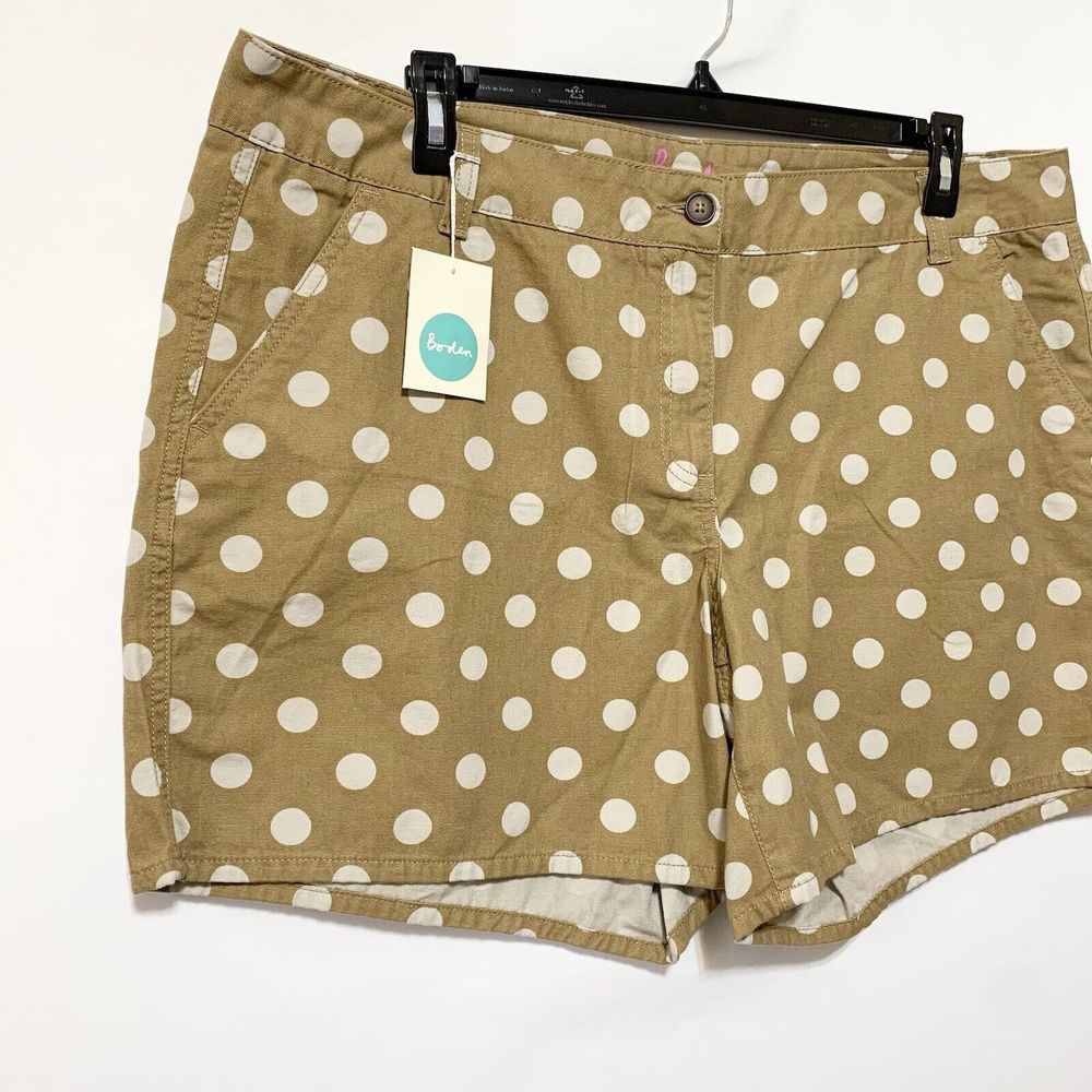 Boden Shorts Brown White Polka Dots Womens US 16 UK 20 - Picture 3 of 11